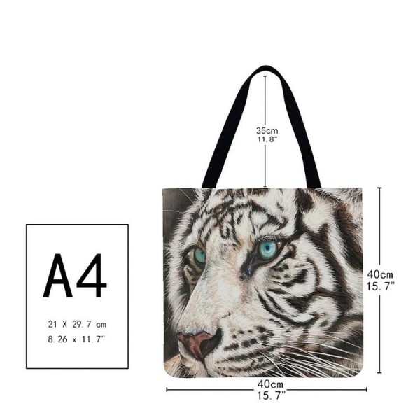 Linen Tote Bag -  tiger