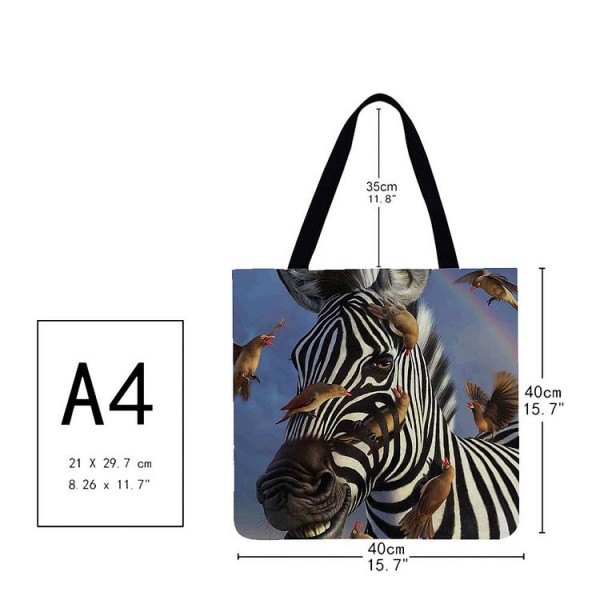 Linen Tote Bag -  zebra