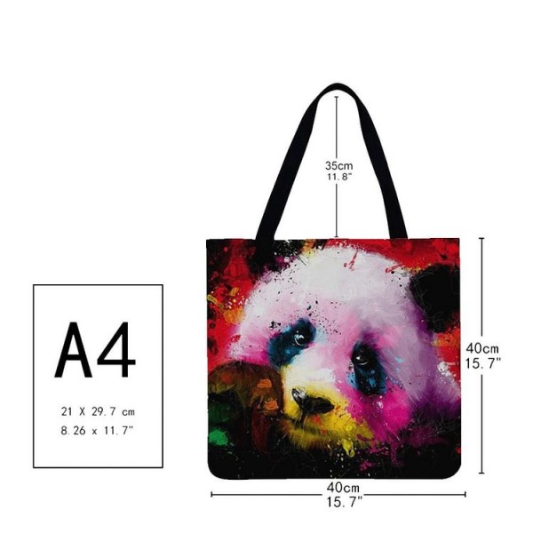 Linen Tote Bag -  panda