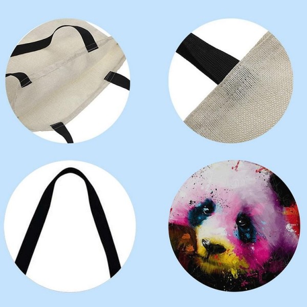 Linen Tote Bag -  panda