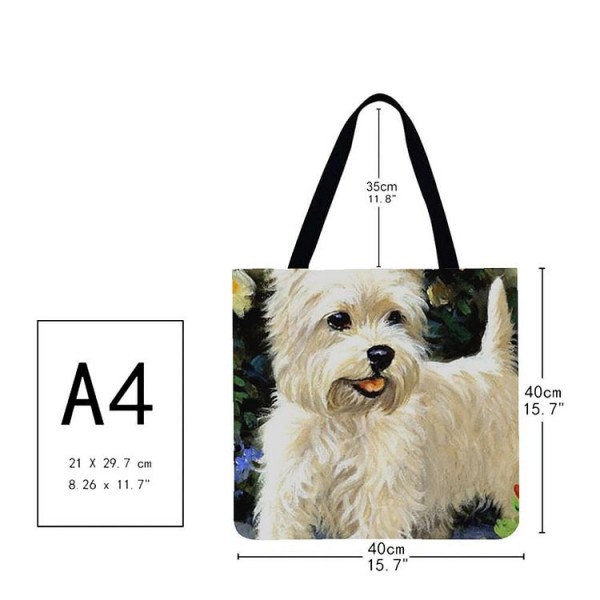 Linen Tote Bag -  dog