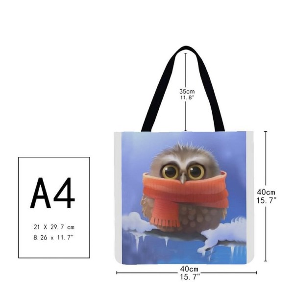 Linen Tote Bag -  owl