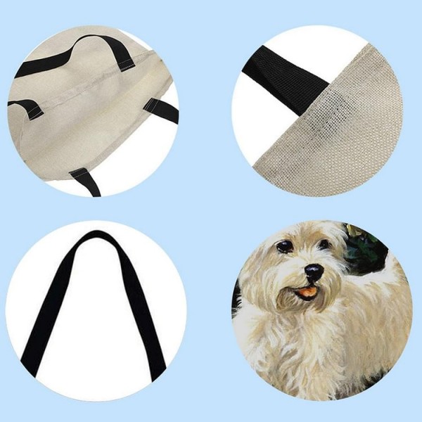 Linen Tote Bag -  dog