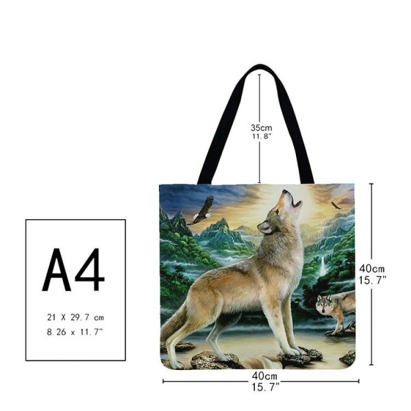 Linen Tote Bag -  Wolf