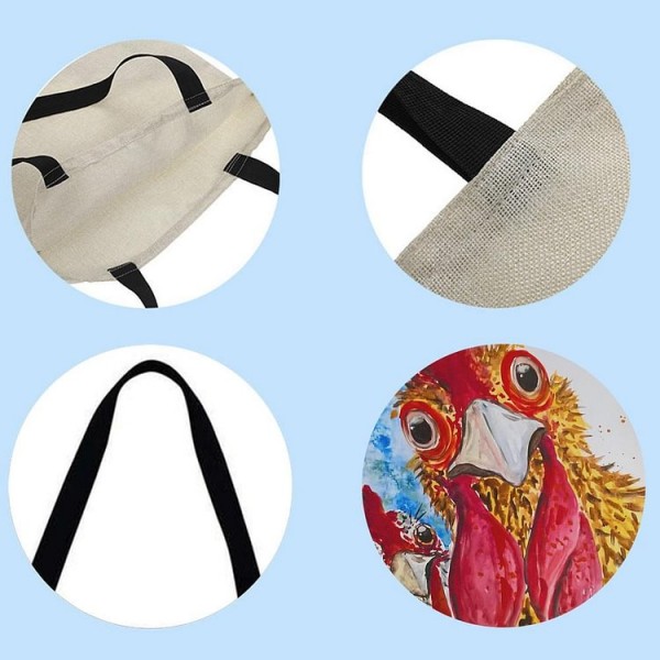 Linen Tote Bag -  chicken