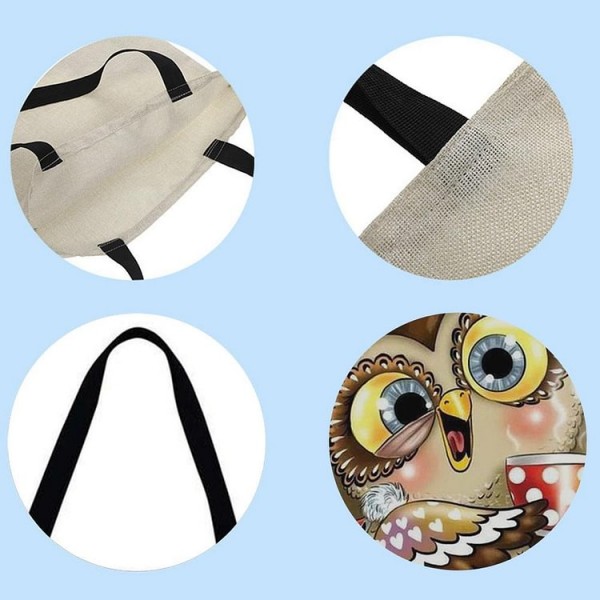 Linen Tote Bag -  owl