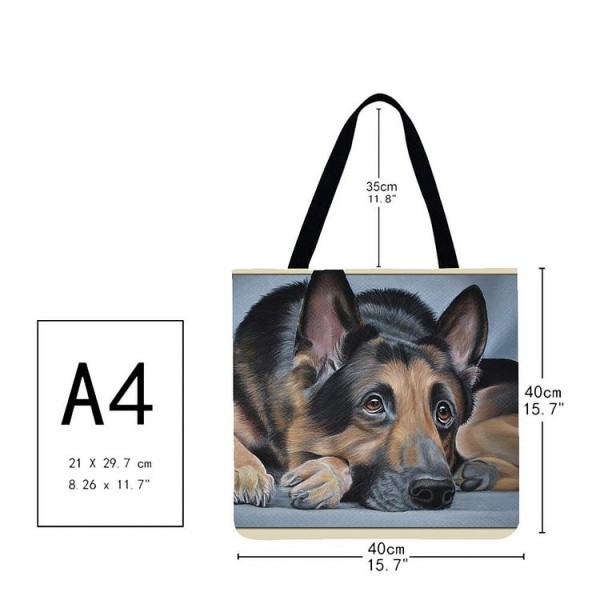 Linen Tote Bag -  dog