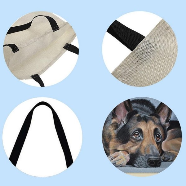 Linen Tote Bag -  dog