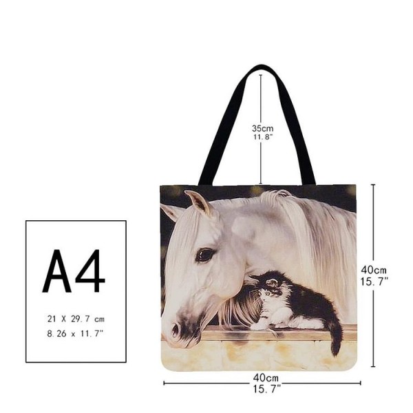 Linen Tote Bag -  horse