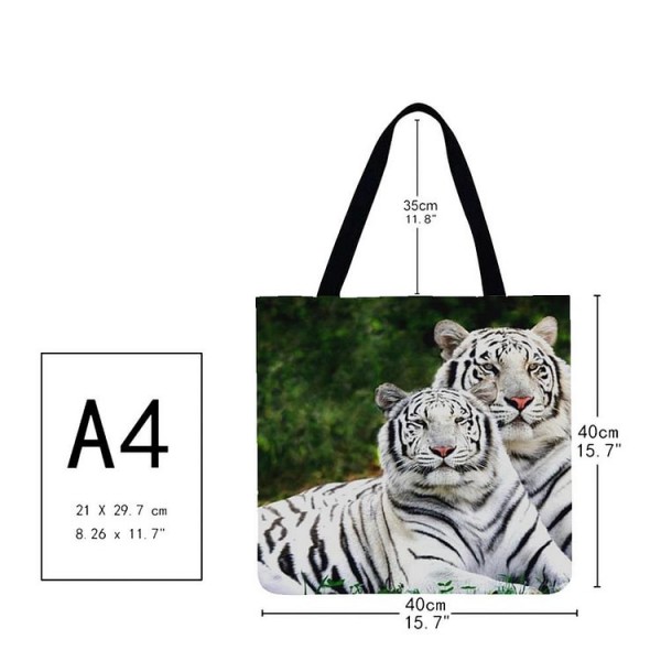 Linen Tote Bag -  tiger