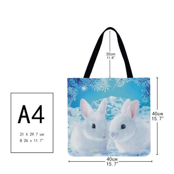 Linen Tote Bag -  rabbit