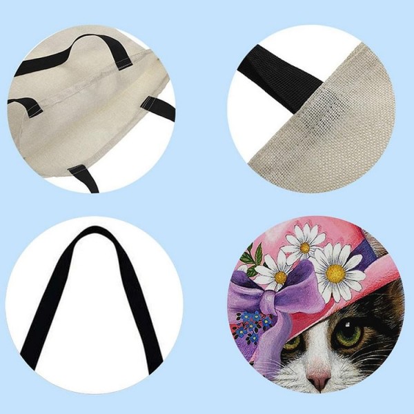 Linen Tote Bag -  cat