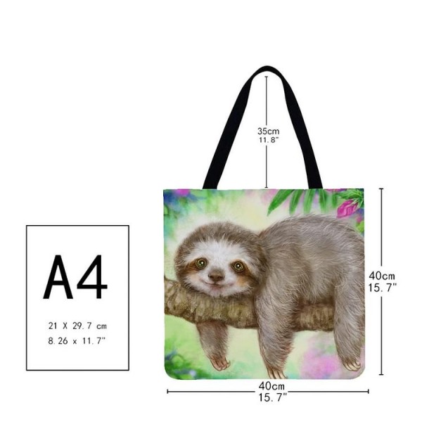 Linen Tote Bag -  sloth