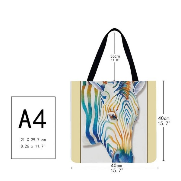 Linen Tote Bag -  zebra