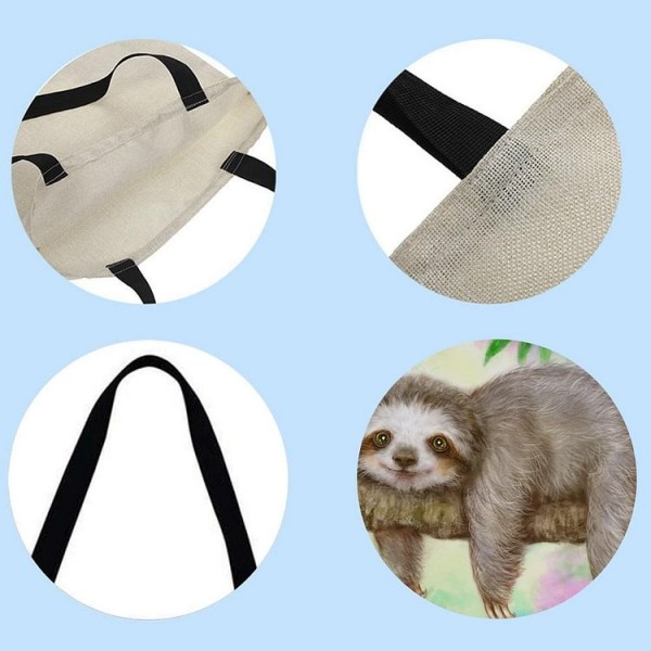 Linen Tote Bag -  sloth