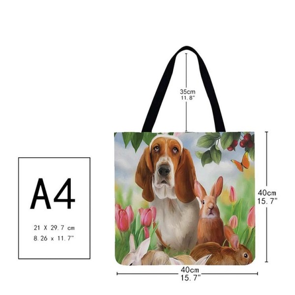 Linen Tote Bag -  dog