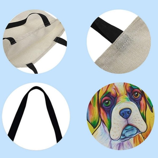 Linen Tote Bag -  dog