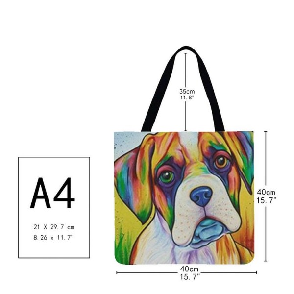 Linen Tote Bag -  dog