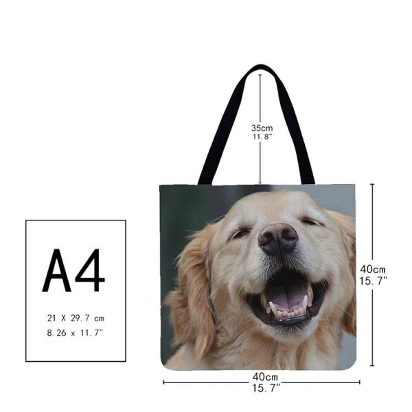 Linen Tote Bag -  golden retriever