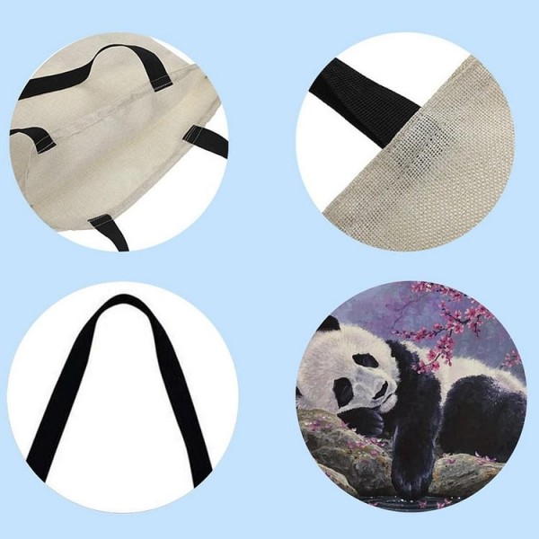 Linen Tote Bag -  panda