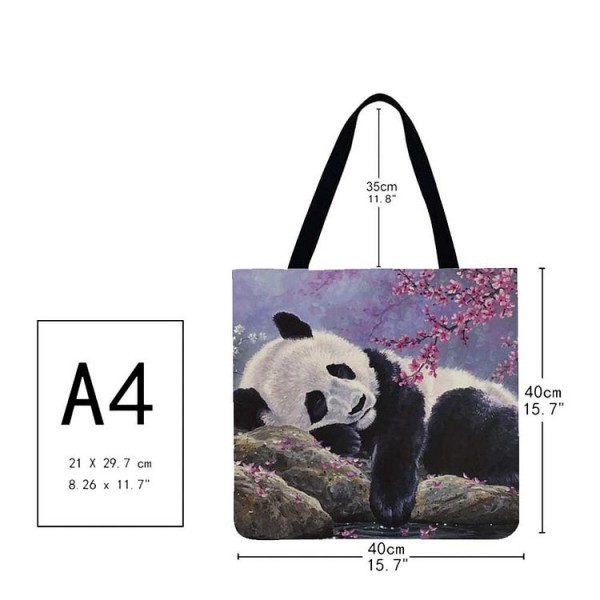 Linen Tote Bag -  panda