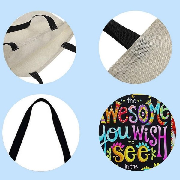 Linen Tote Bag -  mood slogan