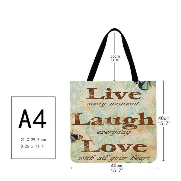 Linen Tote Bag -  Love