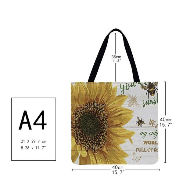 Linen Tote Bag -  sunflower