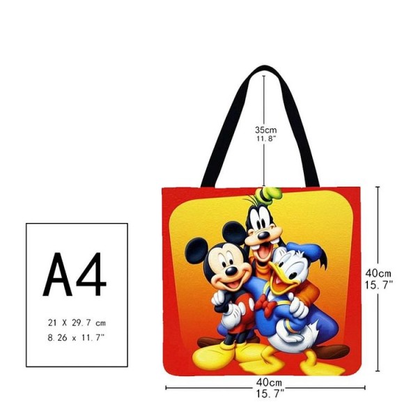 Linen Tote Bag -  mickey mouse and friends