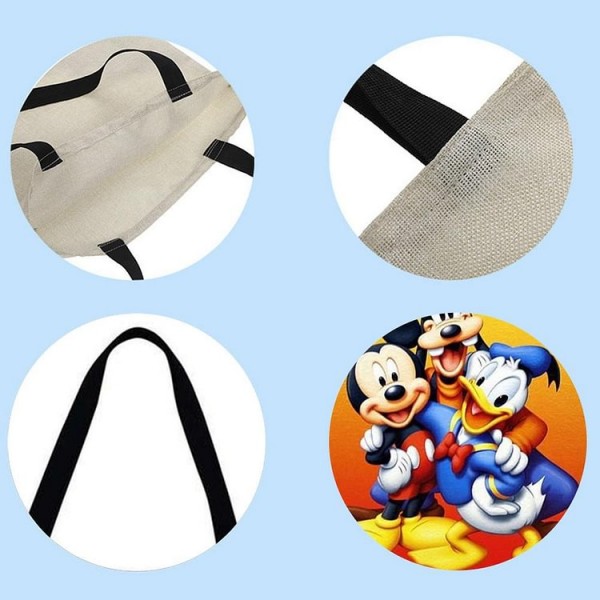 Linen Tote Bag -  mickey mouse and friends