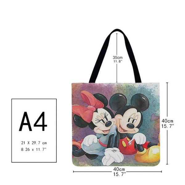 Linen Tote Bag -  mickey mouse and friends