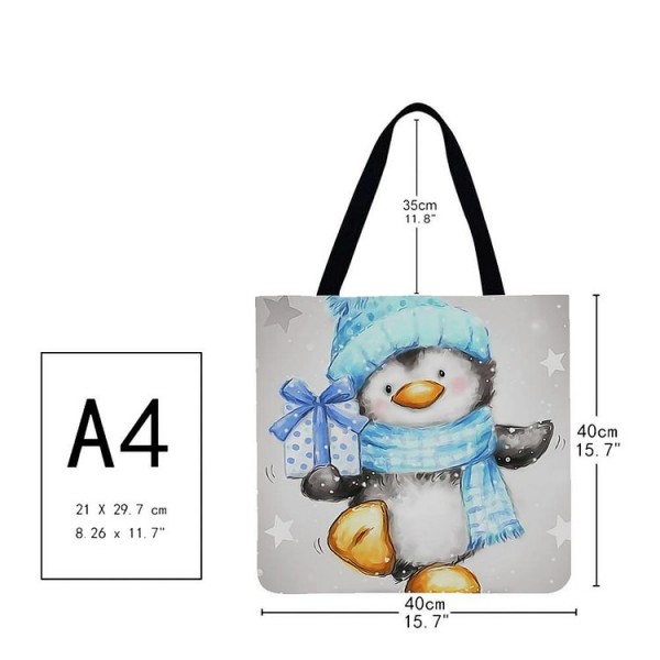 Linen Tote Bag -  penguin