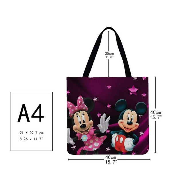 Linen Tote Bag -  mickey mouse and friends