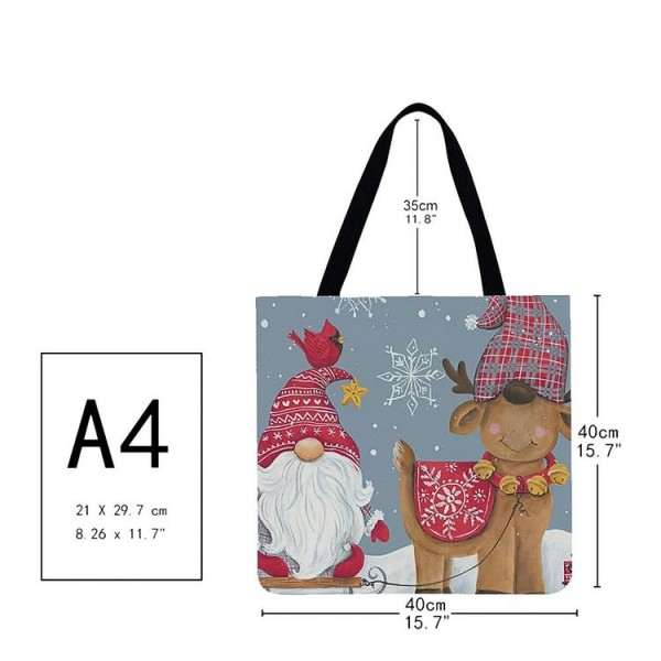 Linen Tote Bag -  Christmas