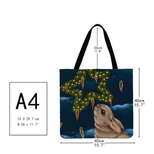 Linen Tote Bag -  rabbit