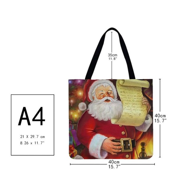 Linen Tote Bag -  Christmas