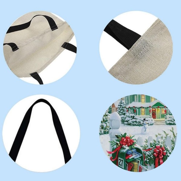 Linen Tote Bag -  Christmas