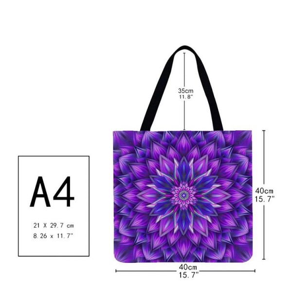 Linen Tote Bag -  mandala