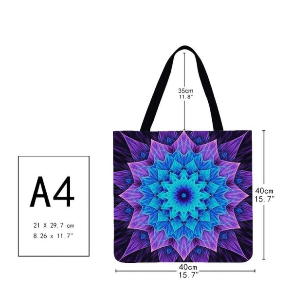 Linen Tote Bag -  mandala