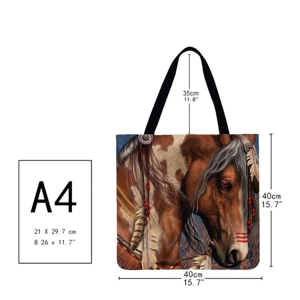 Linen Tote Bag -  horse