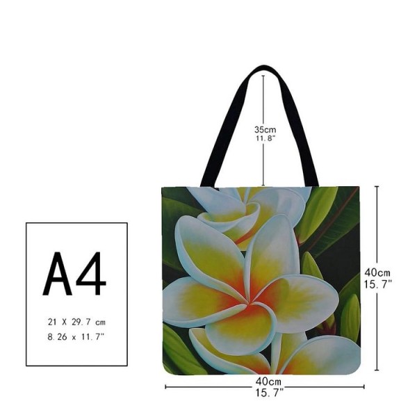 Linen Tote Bag -  frangipani