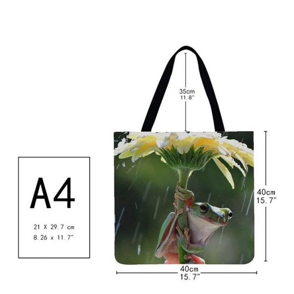 Linen Tote Bag -  frog