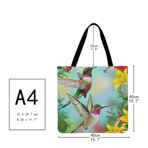 Linen Tote Bag -  Hummingbird