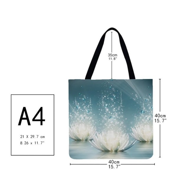 Linen Tote Bag -  lotus