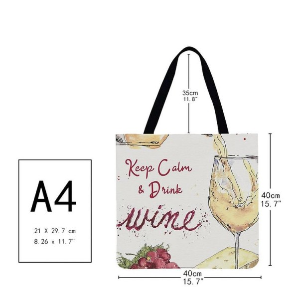 Linen Tote Bag -  wine