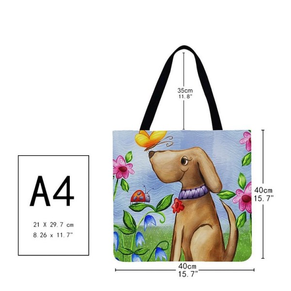 Linen Tote Bag -  dog