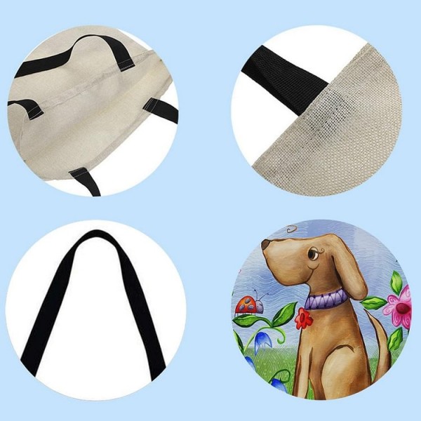 Linen Tote Bag -  dog