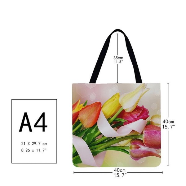 Linen Tote Bag -  tulip