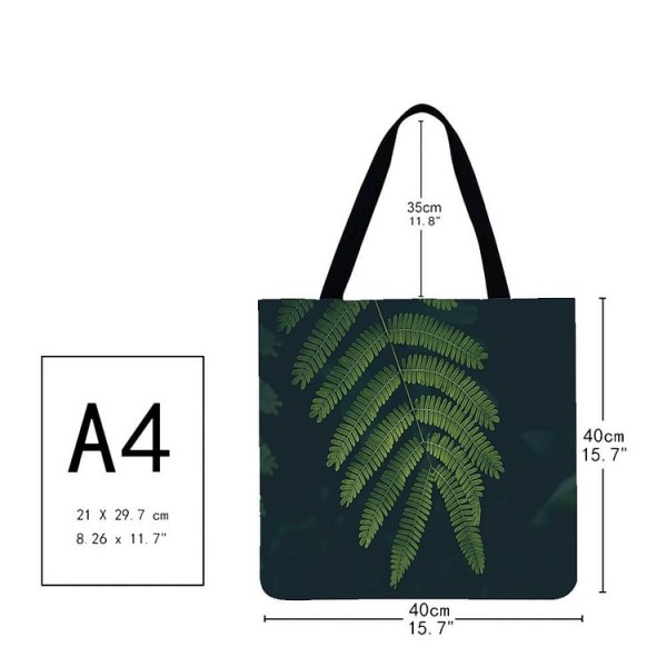 Linen Tote Bag -  Leaves