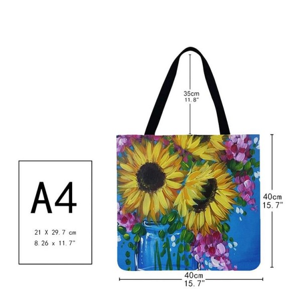 Linen Tote Bag -  sunflower